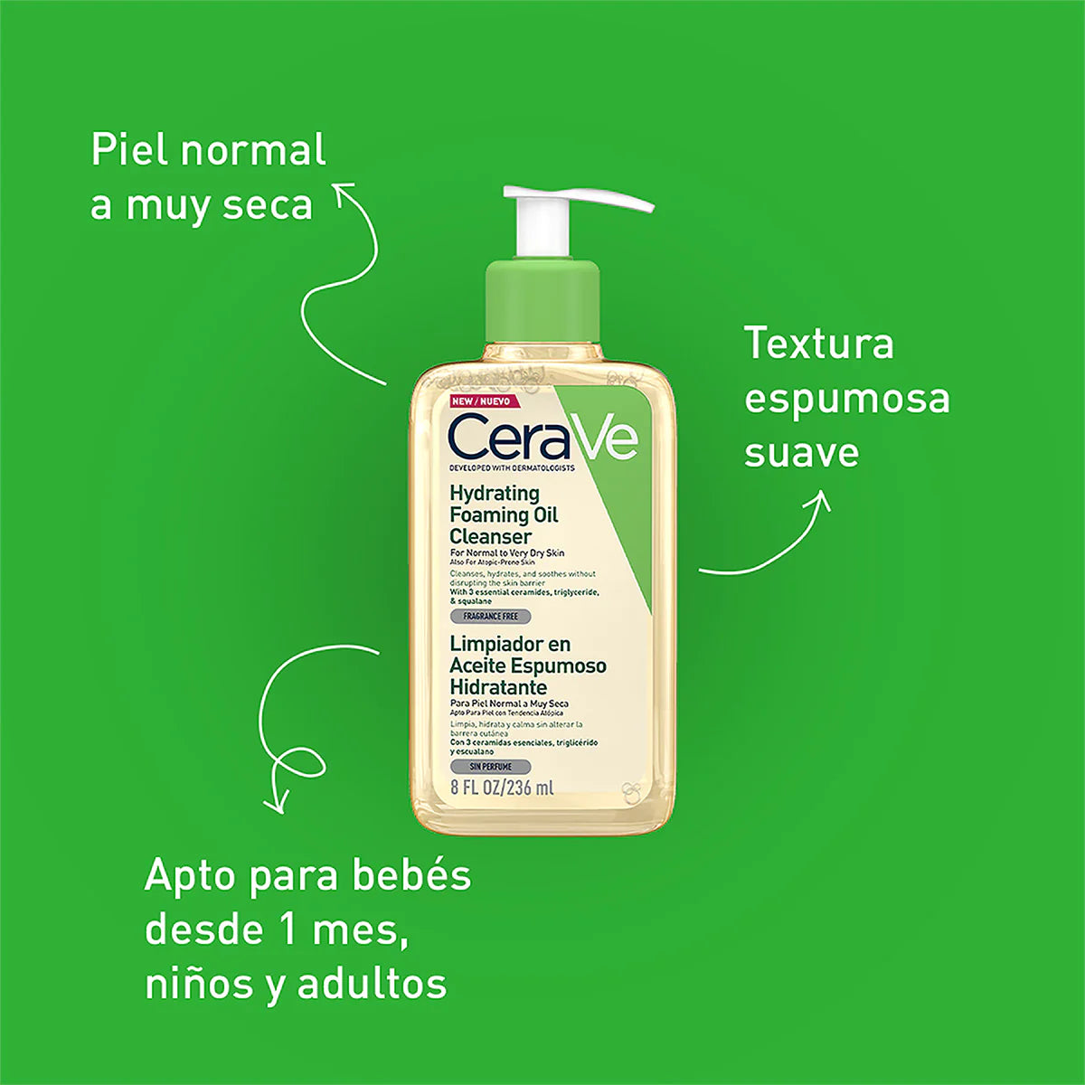 Limpiador En Aceite Espumoso Hidratante, 236ml