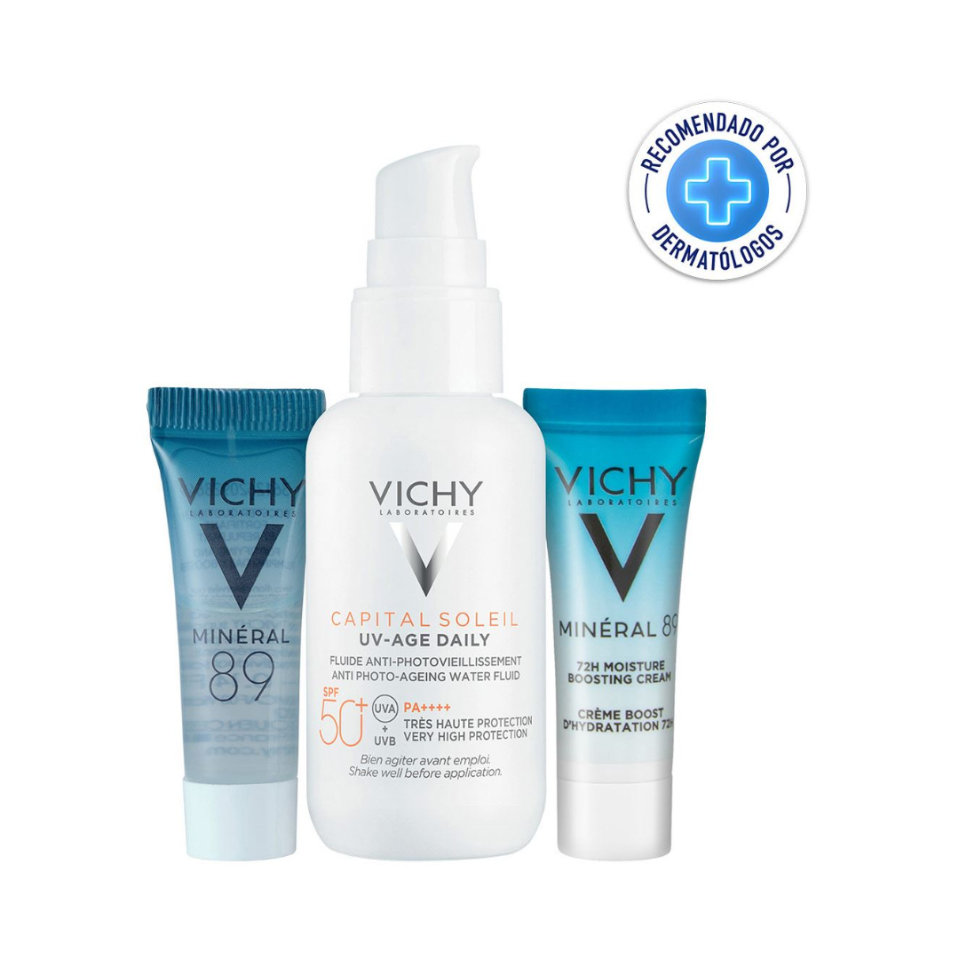 Kit Fortificante Capital Soleil UV Age + Mini Agua Termal 50 ml + Mini M89 10 ml