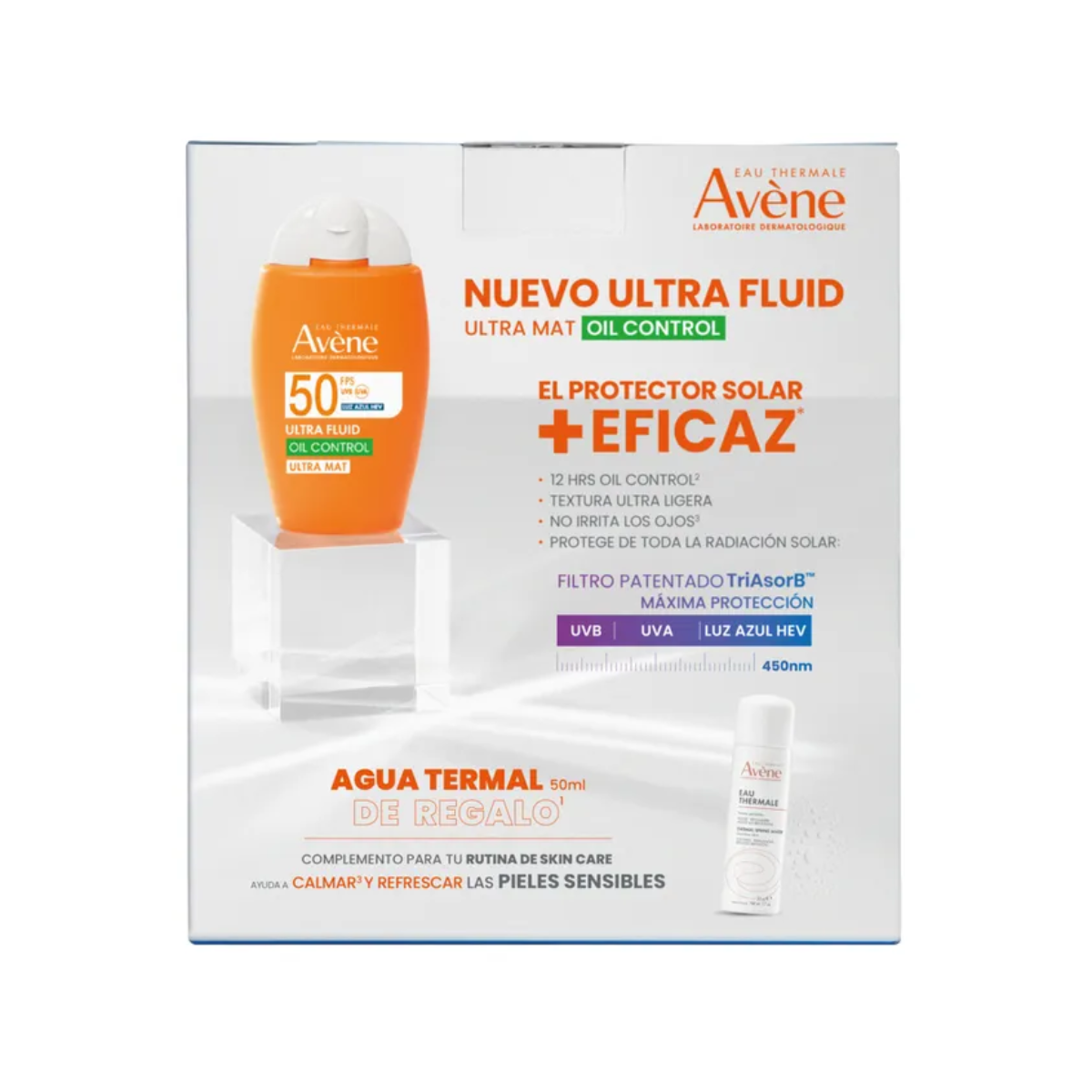 Kit Ultra Fluid Ultra Mat (sin color) FPS50+ 50ml + Agua Thermal Avene 50ml