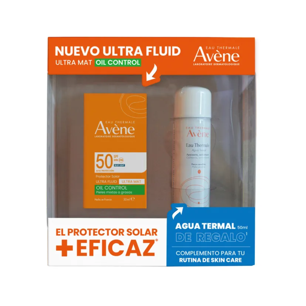 Kit Ultra Fluid Ultra Mat (sin color) FPS50+ 50ml + Agua Thermal Avene 50ml